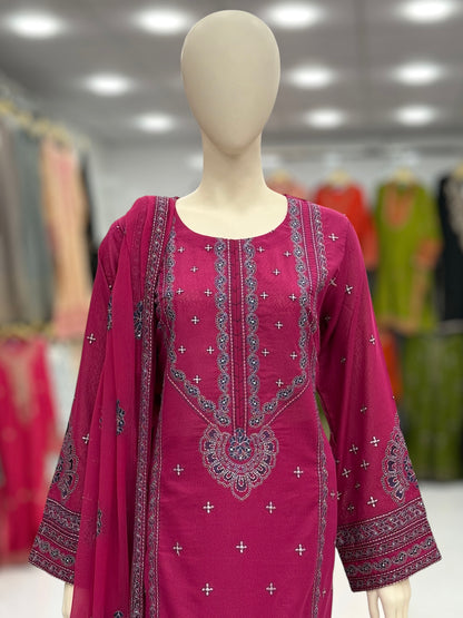 Mortaaj Lawn Karandi K46-B | Stitched | 3 Piece