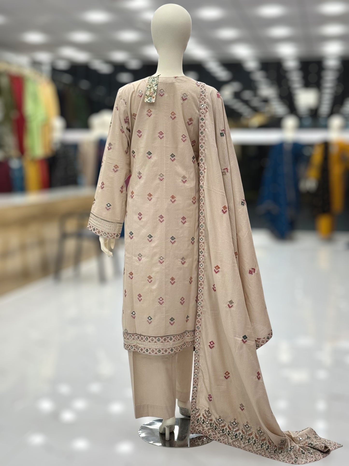 Sequence Embroidered Cream-115 | Stitched | 3 Piece