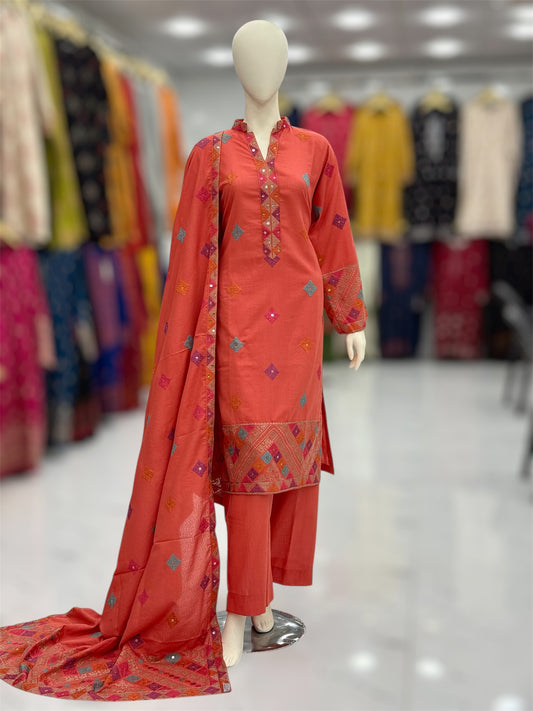 Magical Square Orange | MS-56C | 3 Piece | Stitched