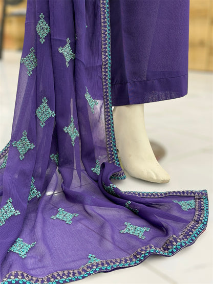 Geomatric Autumn Lawn Karandi K49-B | Stitched | 3 Piece