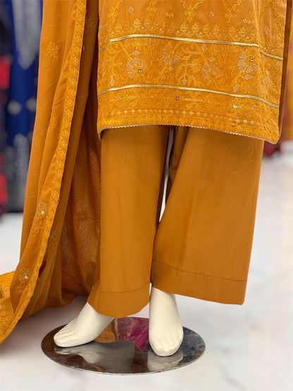 Golden Era Embroidered Mustard | GE-57B | 3 Piece | Stitched