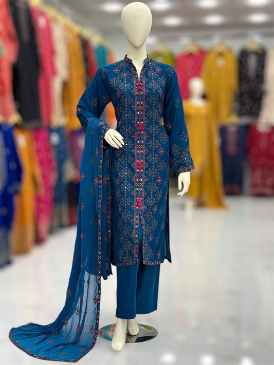 Egyptian Glamour Royal Blue 88-C | Stitched | 3 Piece