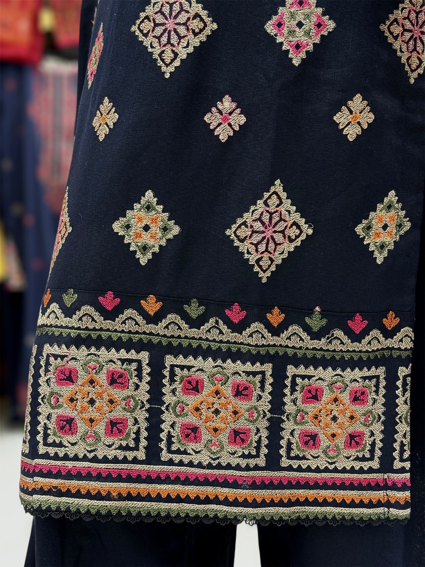 Multi Square Cotton karandi 207-A | Stitched | 3 Piece