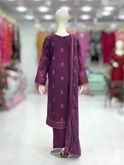 Mirror White Exclusive Lawn L98-A | Stitched | 3 Piece