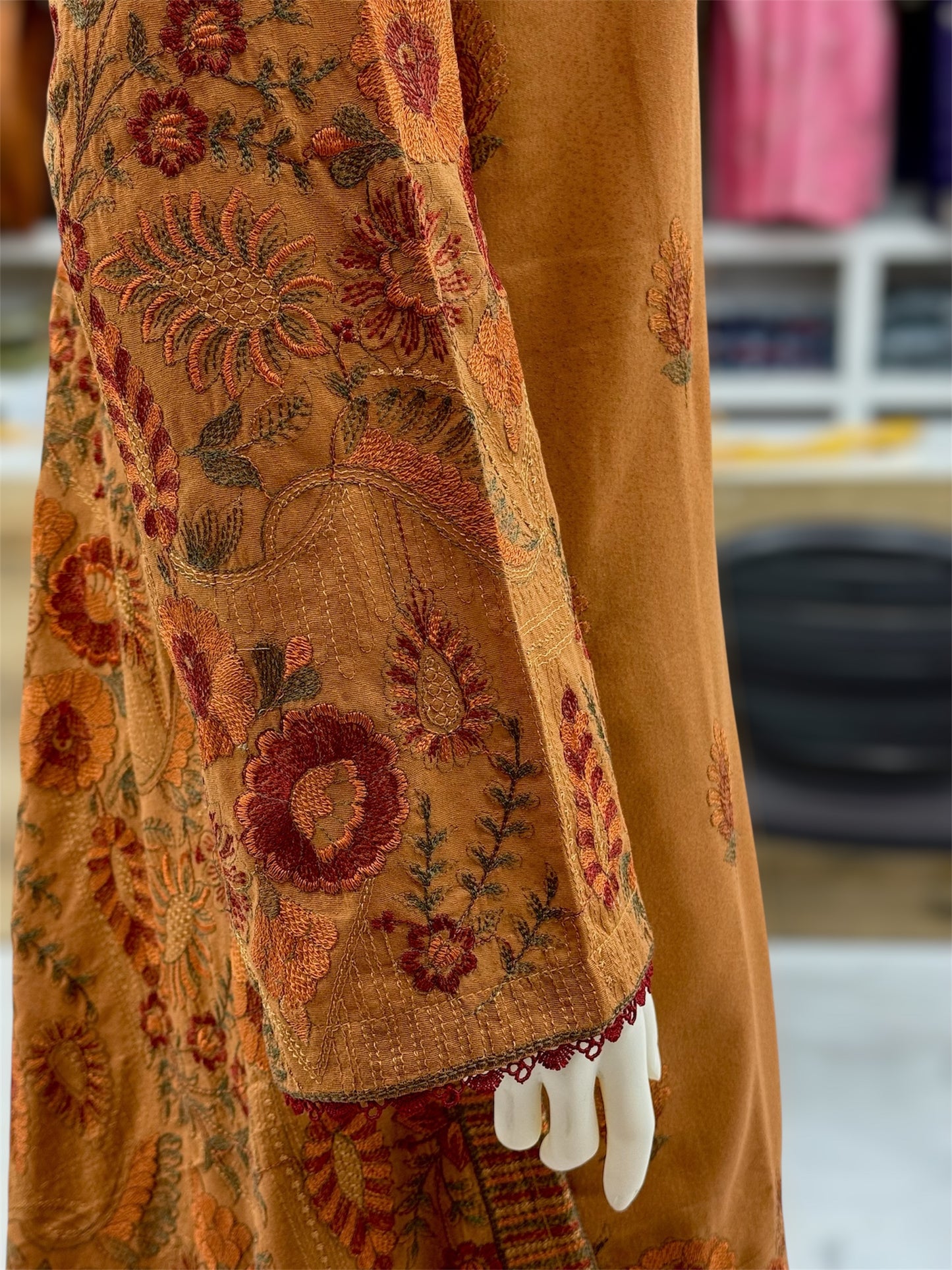 Embroidered Beige | HE-25A | 3 Piece | Stitched