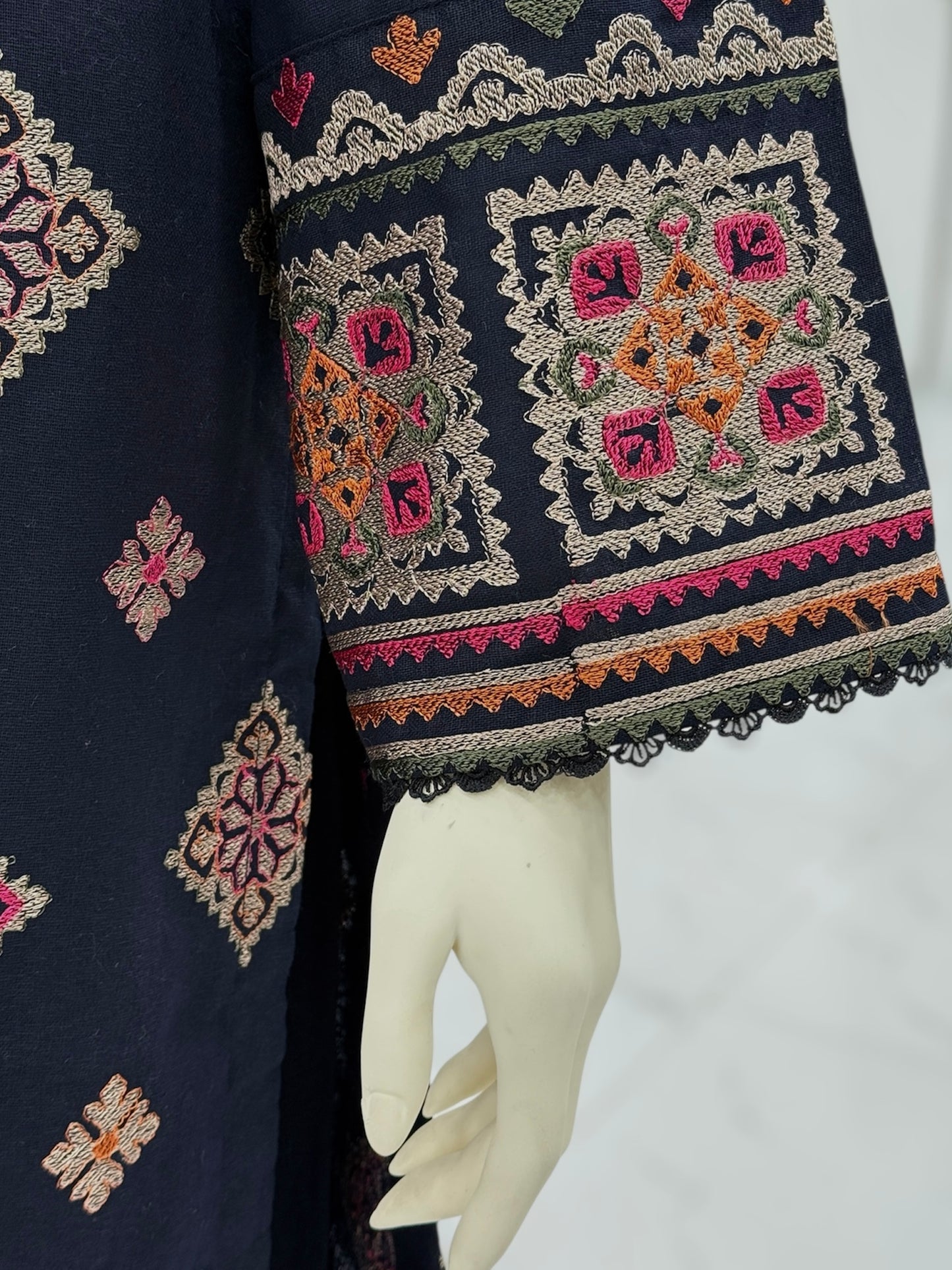 Multi Square Cotton karandi 207-A | Stitched | 3 Piece