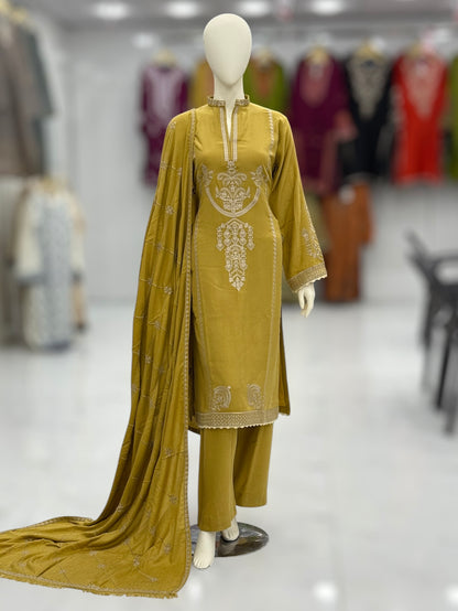 Crown Leather Peach 212-B | Stitched | 3 Piece