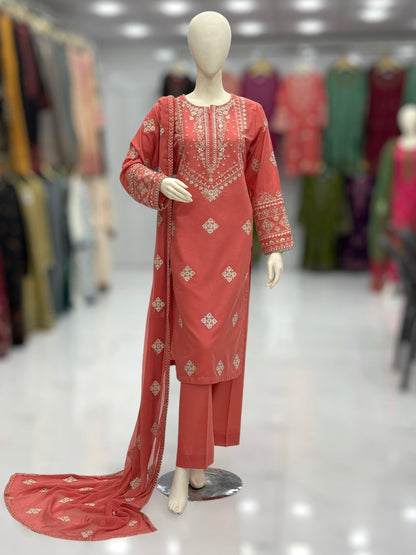 Majestic Lawn Karandi K47-A | Stitched | 3 Piece
