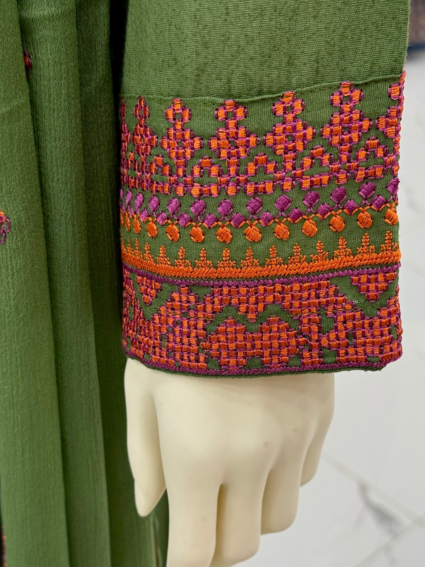 Geomatric Green 89-B | Stitched | 3 Piece