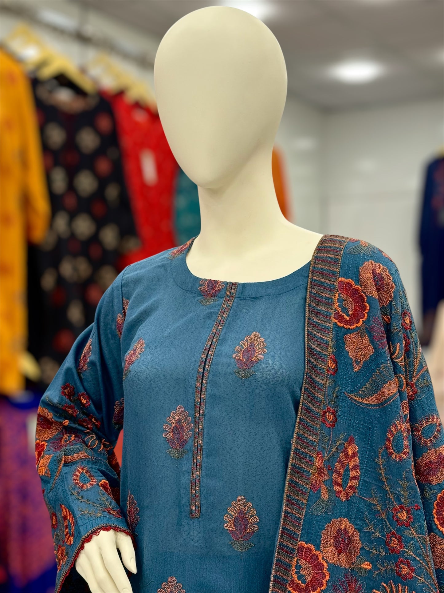 Embroidered Zinc | HE-25B | 3 Piece | Stitched