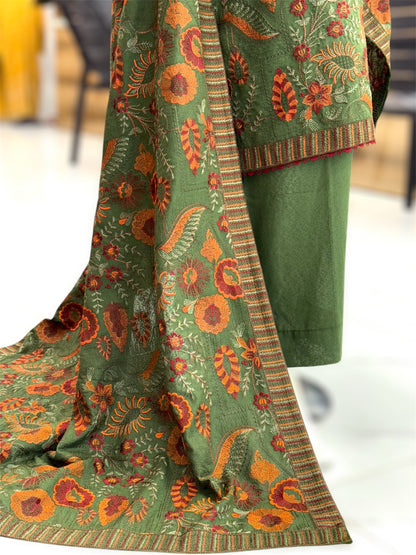 Embroidered Mehendi | HE-25C | 3 Piece | Stitched