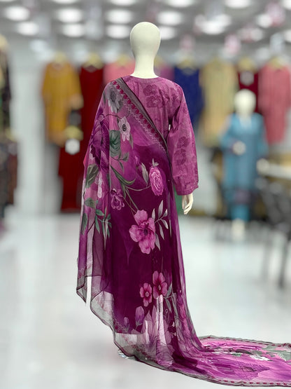 Shimmer Blossom Exclusive Lawn L103-B | Stitched | 3 Piece