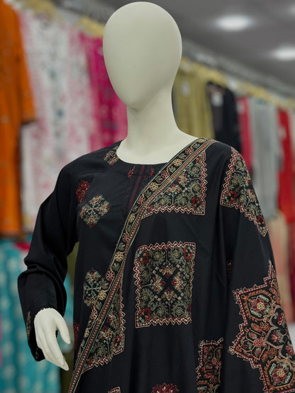 Embroidered Black RC-502-B | 3 Piece | Stitched