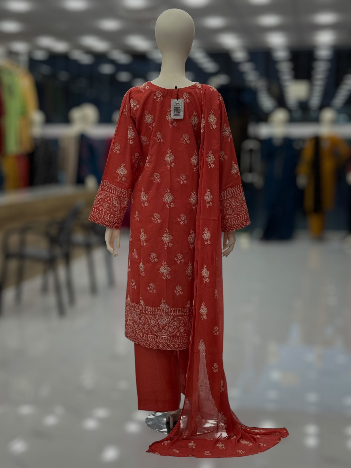Embroidered Orange CHL-86A | 3 Piece | Stitched