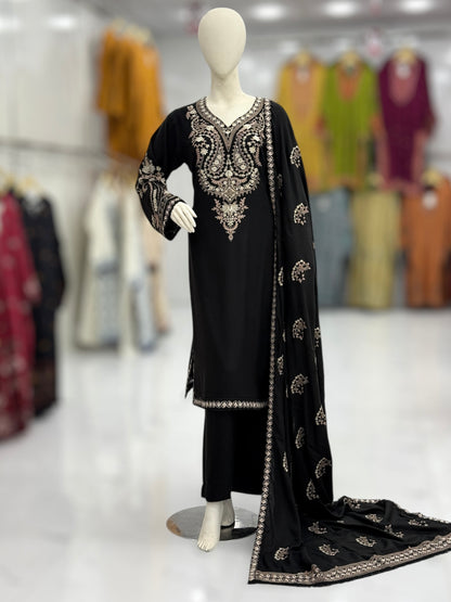 Monochrome Leather Peach 212-A | Stitched | 3 Piece