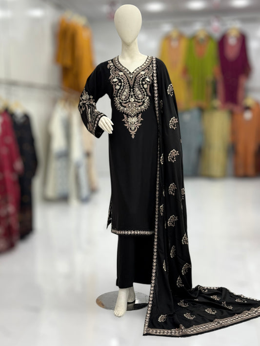 Monochrome Leather Peach 212-A | Stitched | 3 Piece