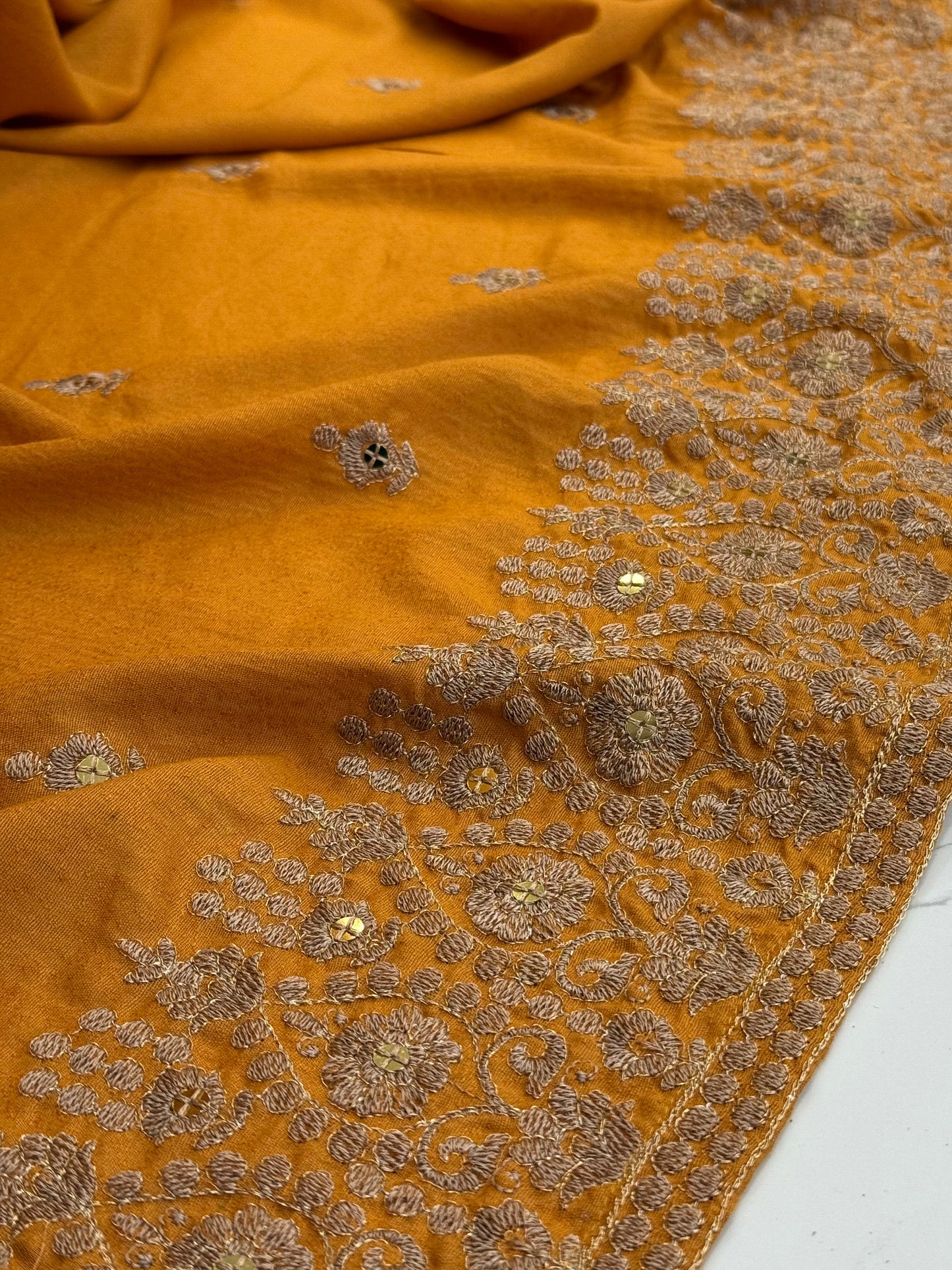 Embroidered Mustard SEQ-55A | 3 Piece | Stitched