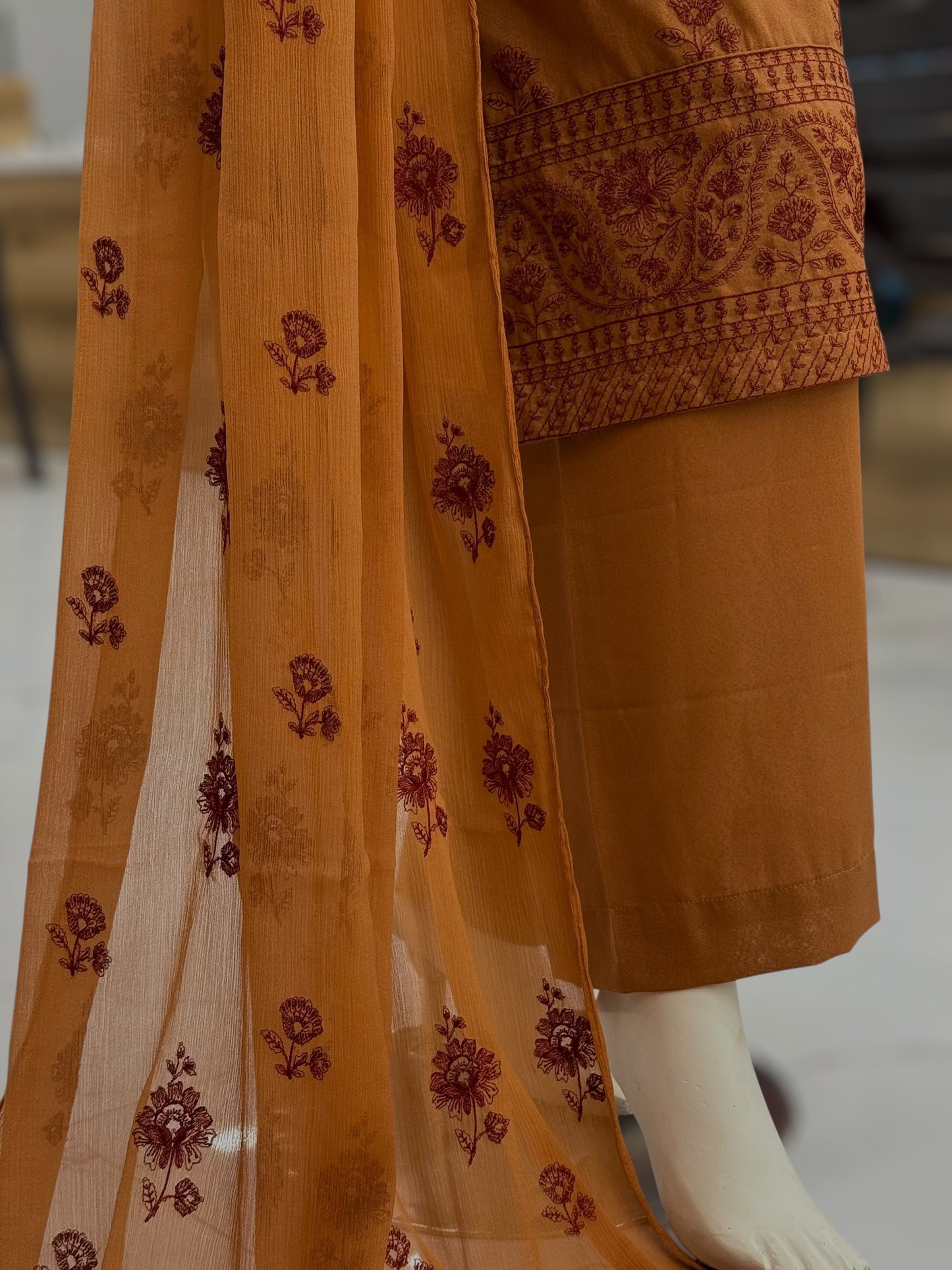 Embroidered Beige CHL-86B | 3 Piece | Stitched