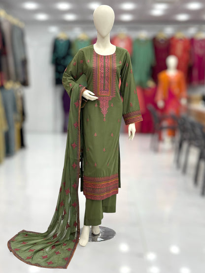Geomatric Autumn Lawn Karandi K49-A | Stitched | 3 Piece