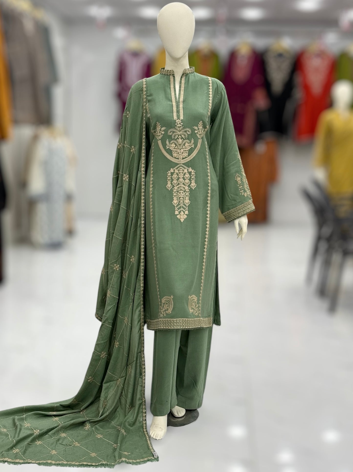 Crown Leather Peach 212-A | Stitched | 3 Piece