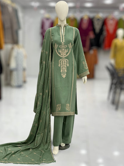 Crown Leather Peach 212-A | Stitched | 3 Piece