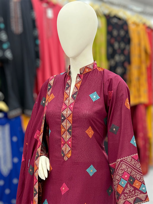 Magical Square Marjanda| MS-56A | 3 Piece | Stitched