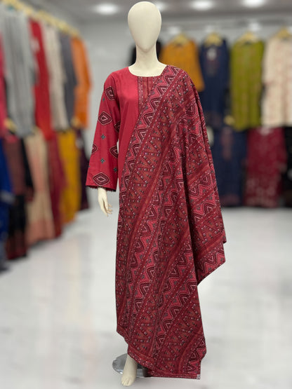 Embroidered Pink  RC-504-A | 3 Piece | Stitched