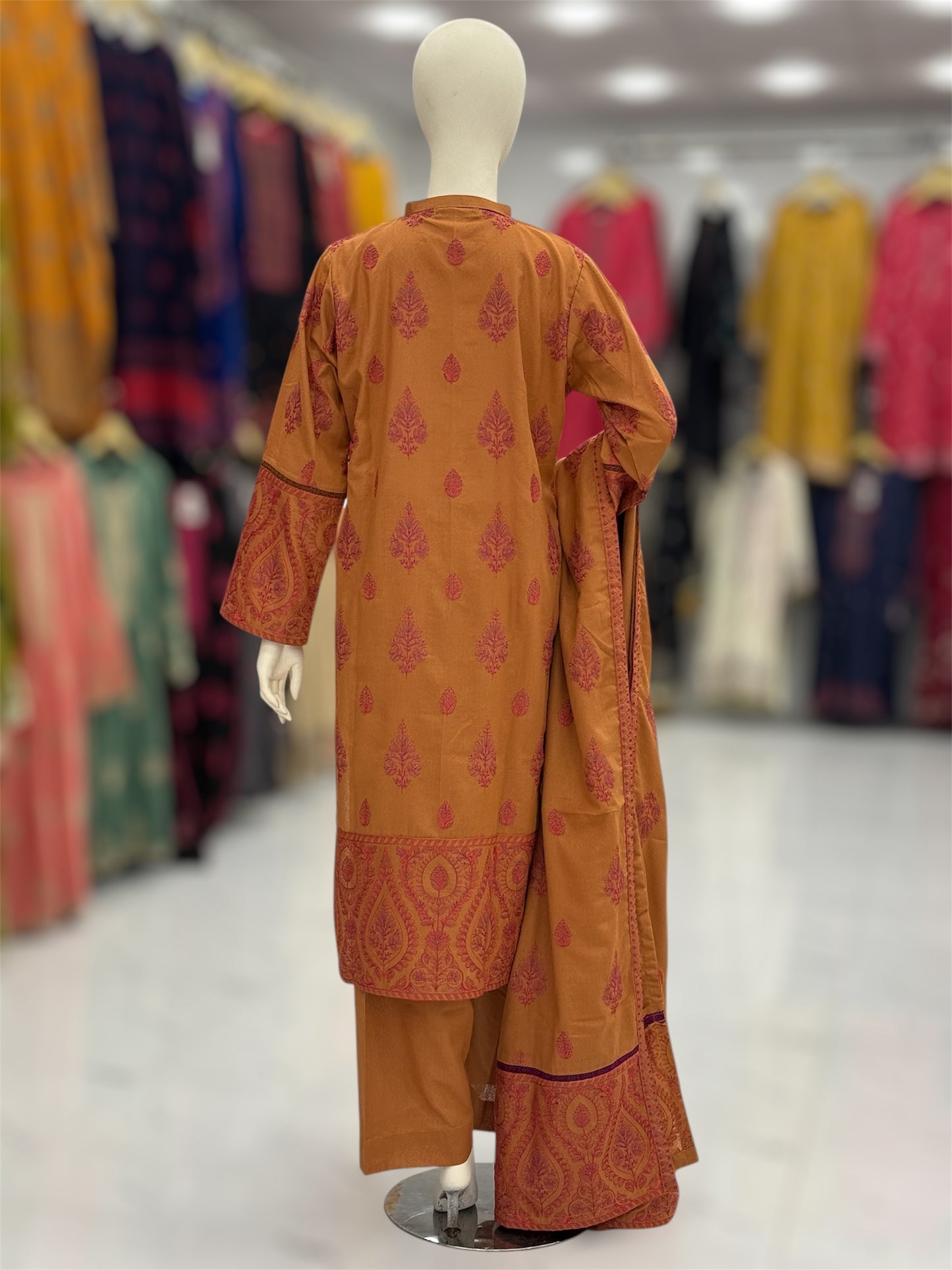 Amber Heritage Beige Embroiderd Karandi | 59-B | 3 Piece | Stitched