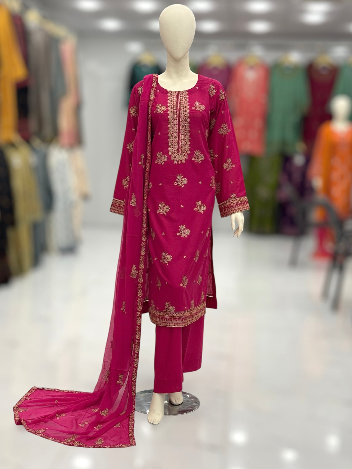 Meher-e-Zari  Lawn Karandi K48-B | Stitched | 3 Piece