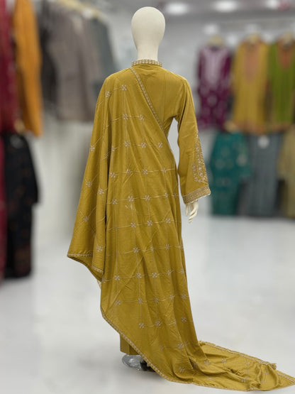 Crown Leather Peach 212-B | Stitched | 3 Piece