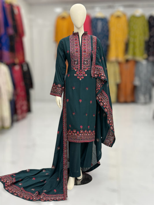 Blooming Desert  Embroiderd Karandi | 60-A | 3 Piece | Stitched