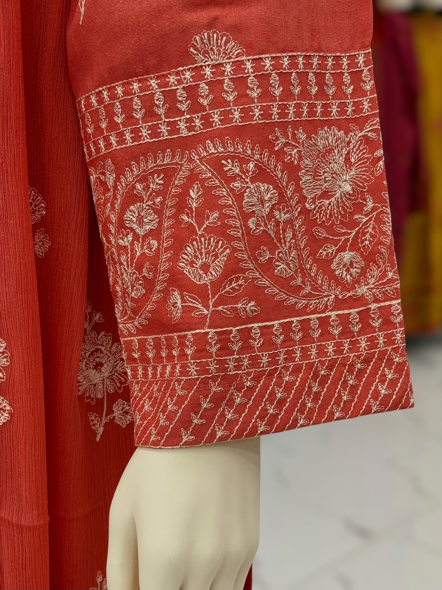Embroidered Orange CHL-86A | 3 Piece | Stitched