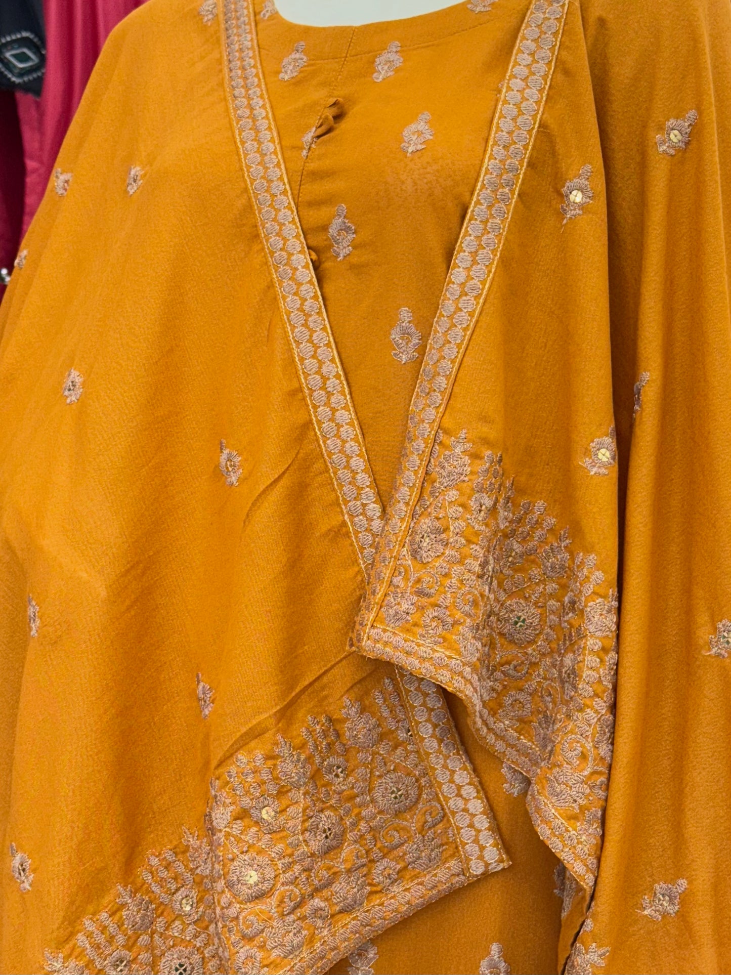 Embroidered Mustard SEQ-55A | 3 Piece | Stitched