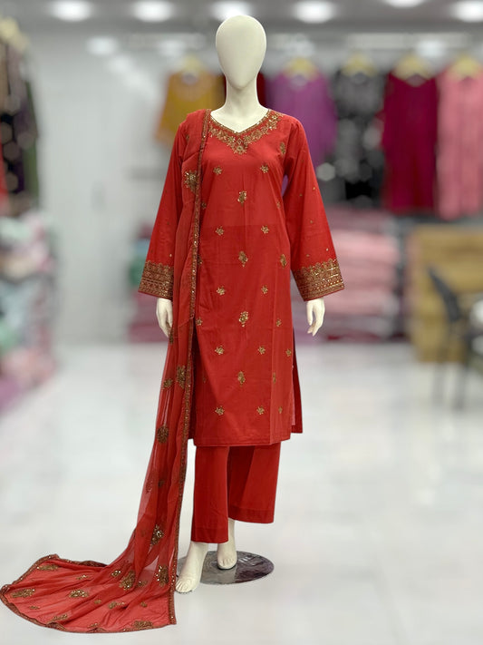 Zari Mahal Exclusive Lawn L95-B | Stitched | 3 Piece