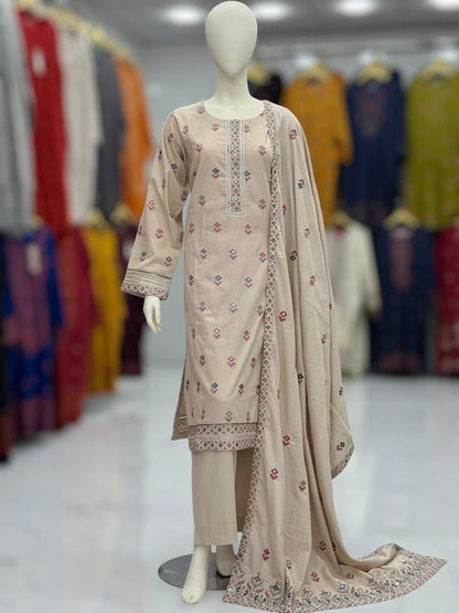 Sequence Embroidered Cream-115 | Stitched | 3 Piece