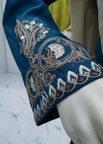 Embroidered Zinc Shirt With Light Brown Dupatta | Stitched | 3 Piece