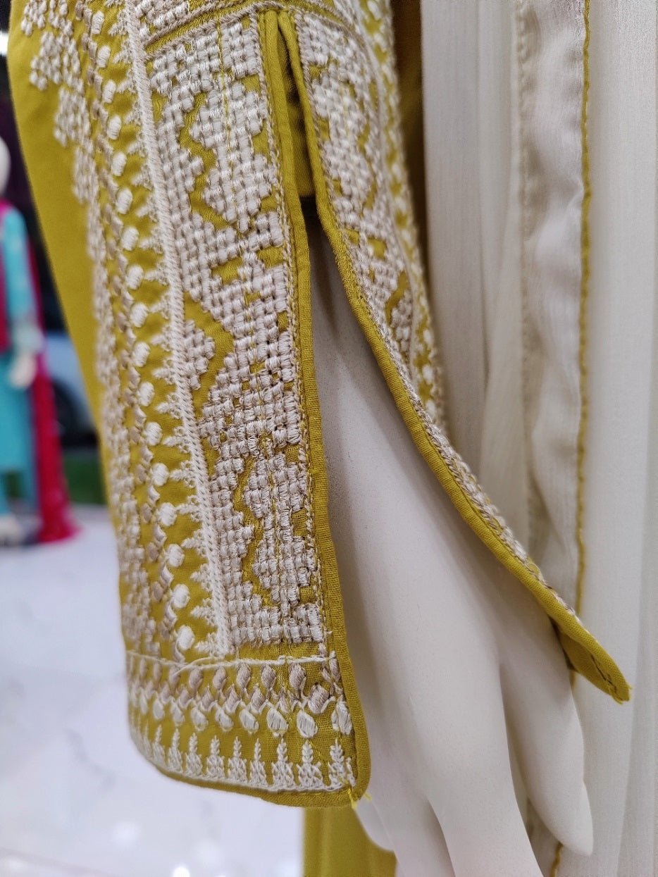 Heavy Embroided Sleeves Cross Stitch Style | Stitched | 3 Piece