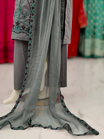 Heavy Embroidered Shirt | Pure Chiffon Dupatta | Volume 4 | Stitched | 3 Piece