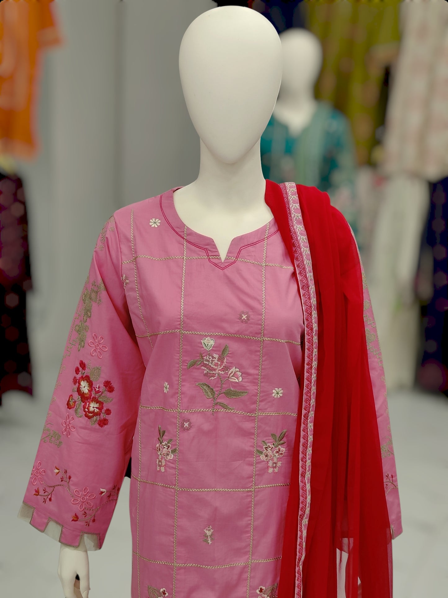 Embroidered Light Pink V5952B | Stitched | 3 Piece