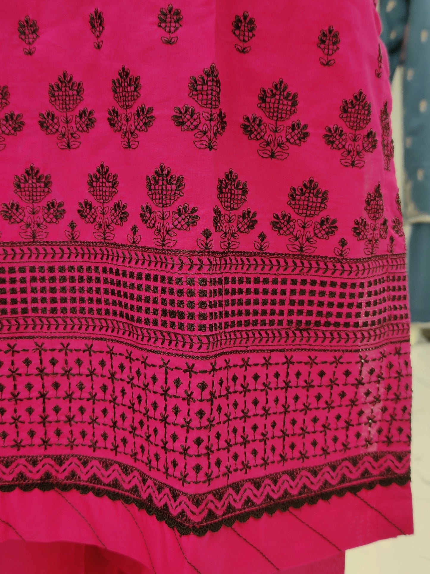 Embroidered Pink 3 Piece | Stitched
