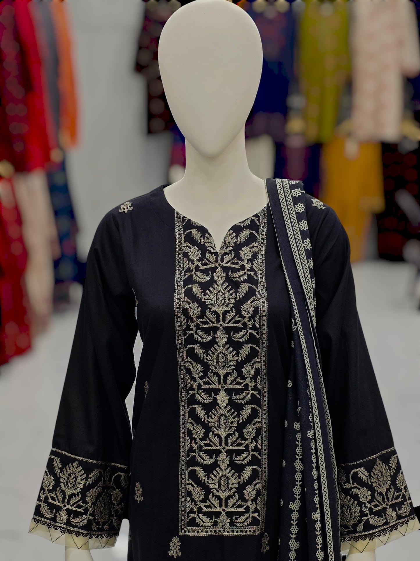 Embroidered Black EKP-101 | 3 Piece | Stitched