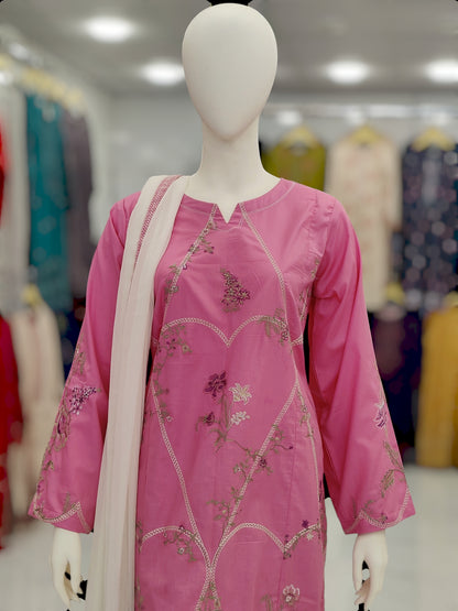 Embroidered Light Pink V595B | Stitched | 3 Piece