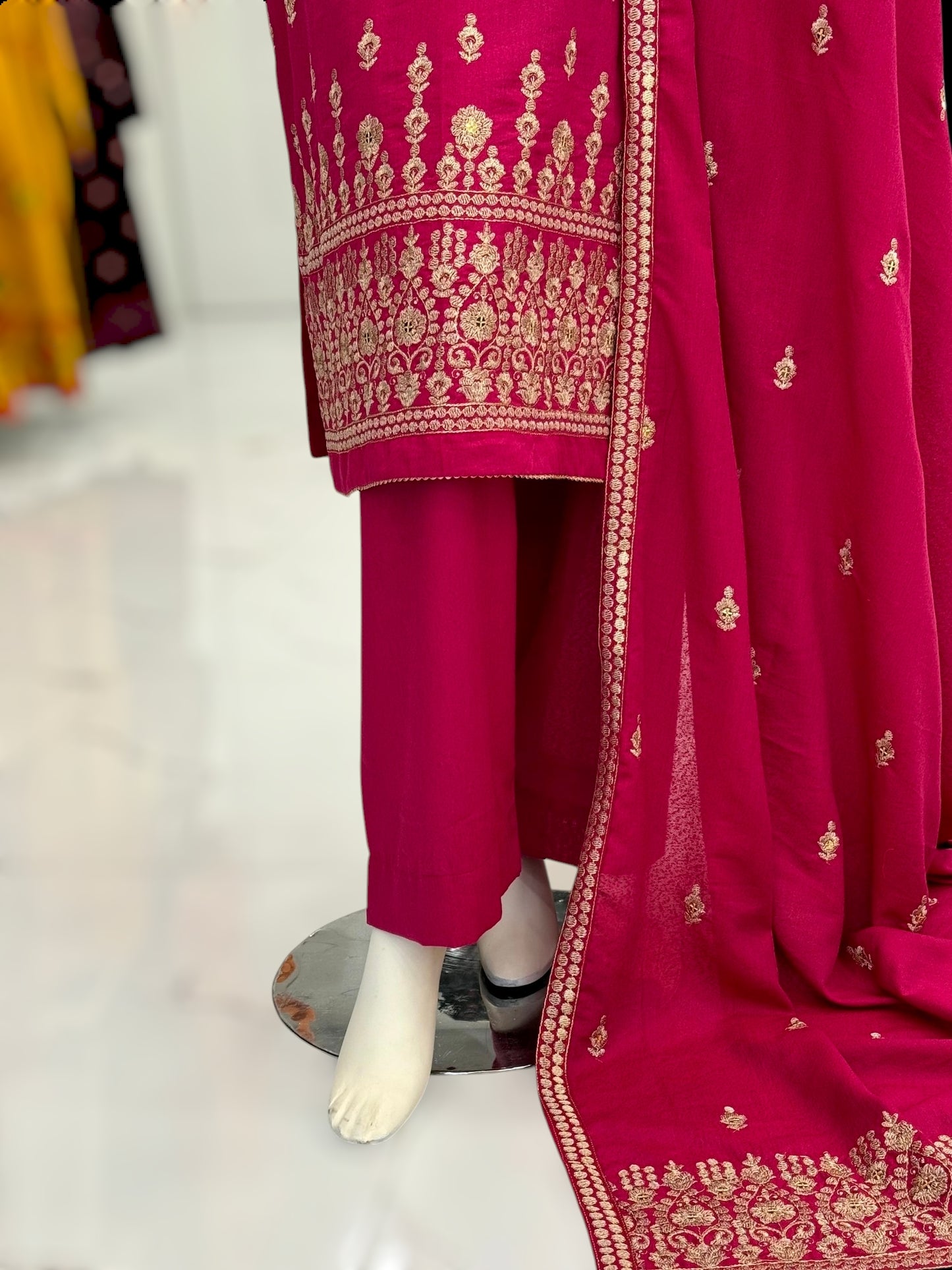 Embroidered Pink SEQ-55B | 3 Piece | Stitched