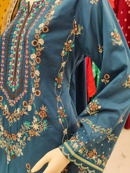 Zinc Embroidered Shirt RC463-A | Brown Chiffon Dupatta | Stitched | 3 Piece | Volume 4