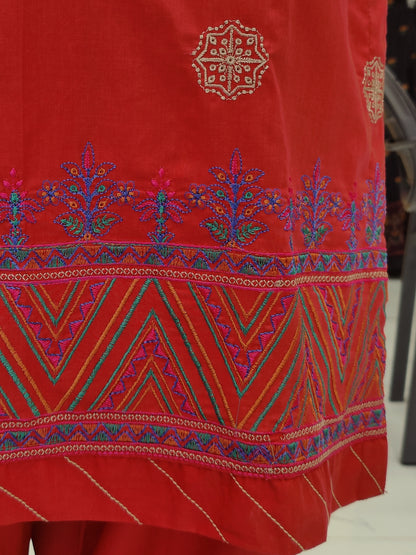 Embroidered Copper Shirt RC43V31 | Sea Green Chiffon Dupatta | Stitched | 3 Piece