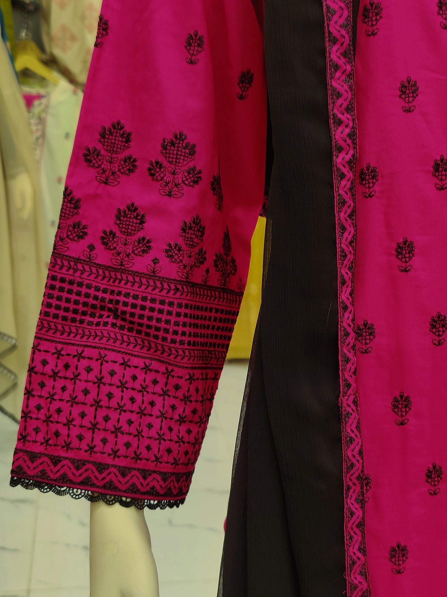 Embroidered Pink 3 Piece | Stitched