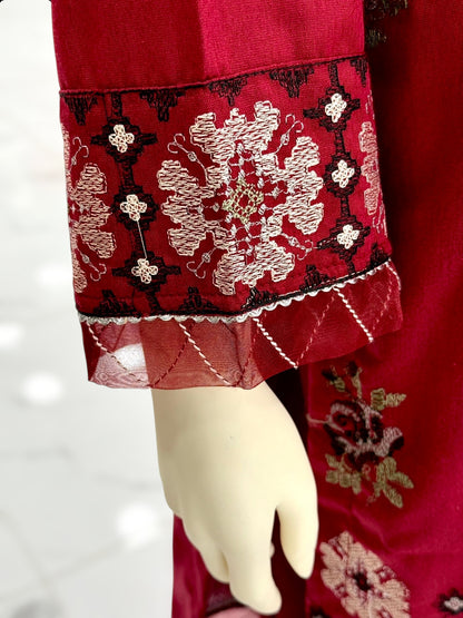 Embroidered Maroon EKP-104 | 3 Piece | Stitched