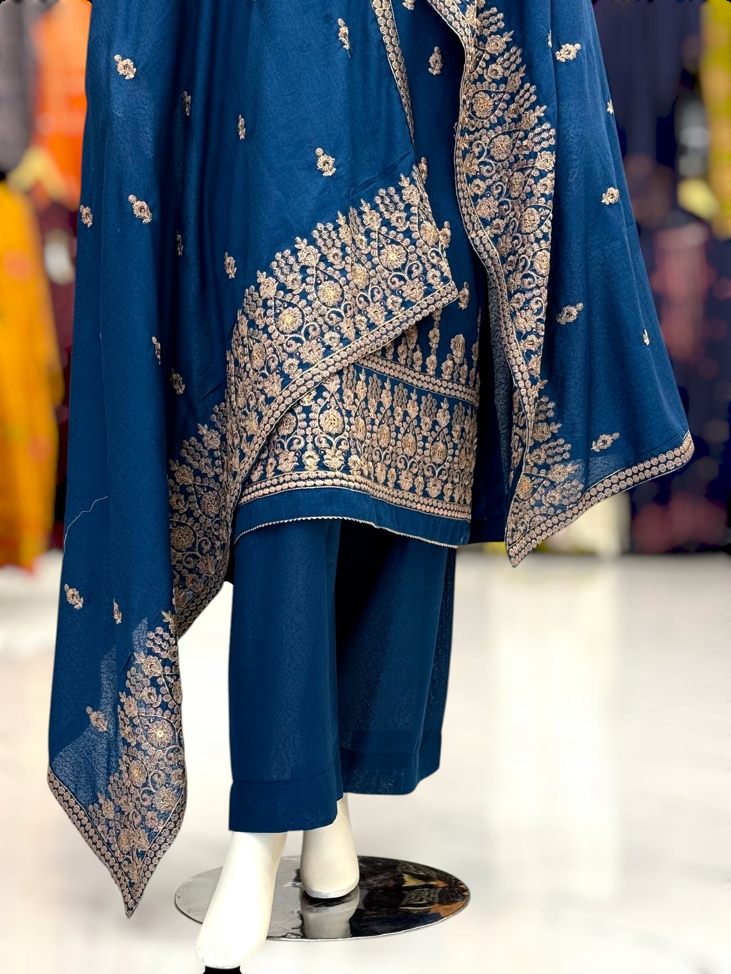 Embroidered Blue| SEQ-55C | 3 Piece | Stitched