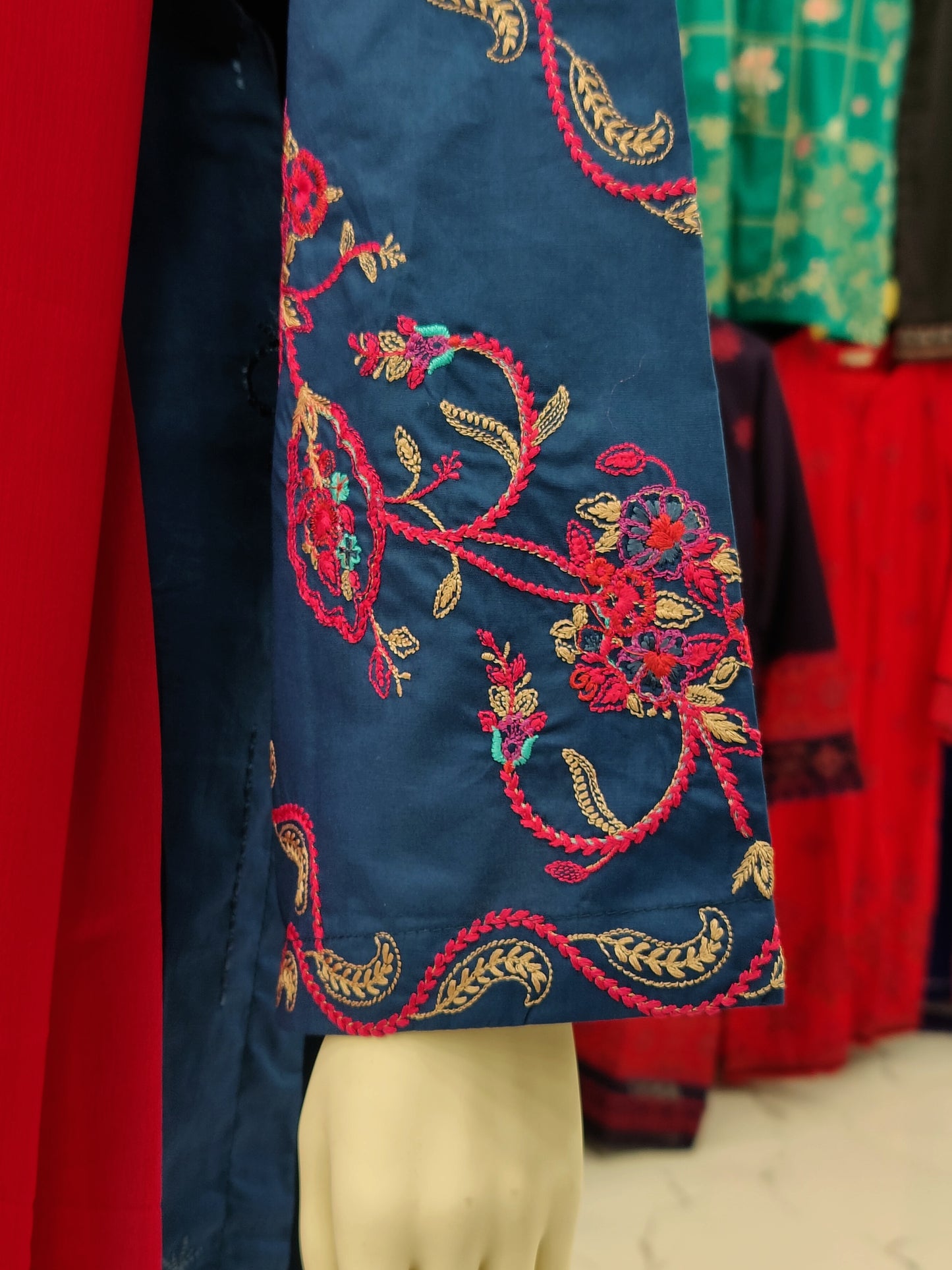 Embroidered Royal Blue V22A | 3 Piece | Stitched