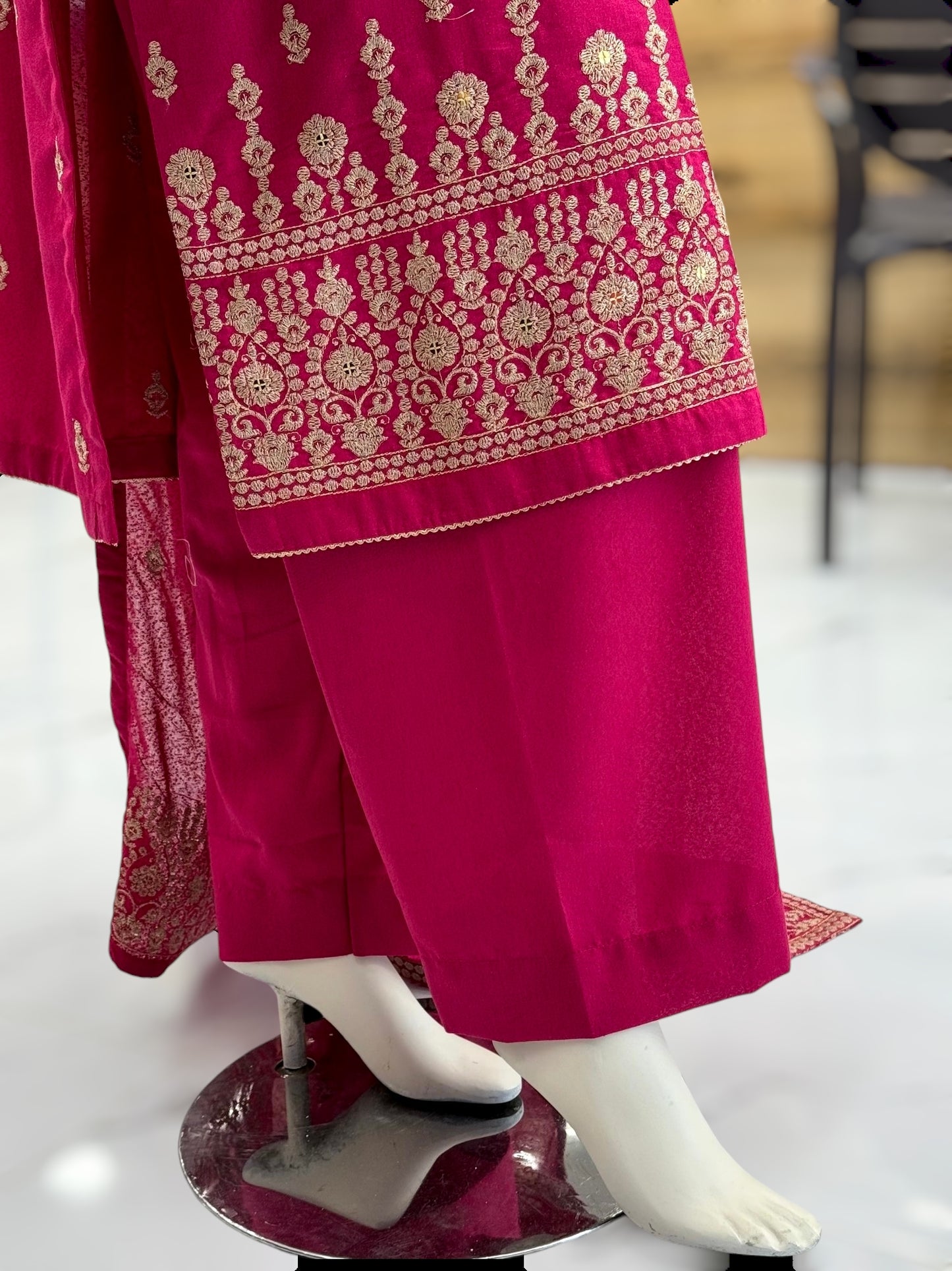 Embroidered Pink SEQ-55B | 3 Piece | Stitched